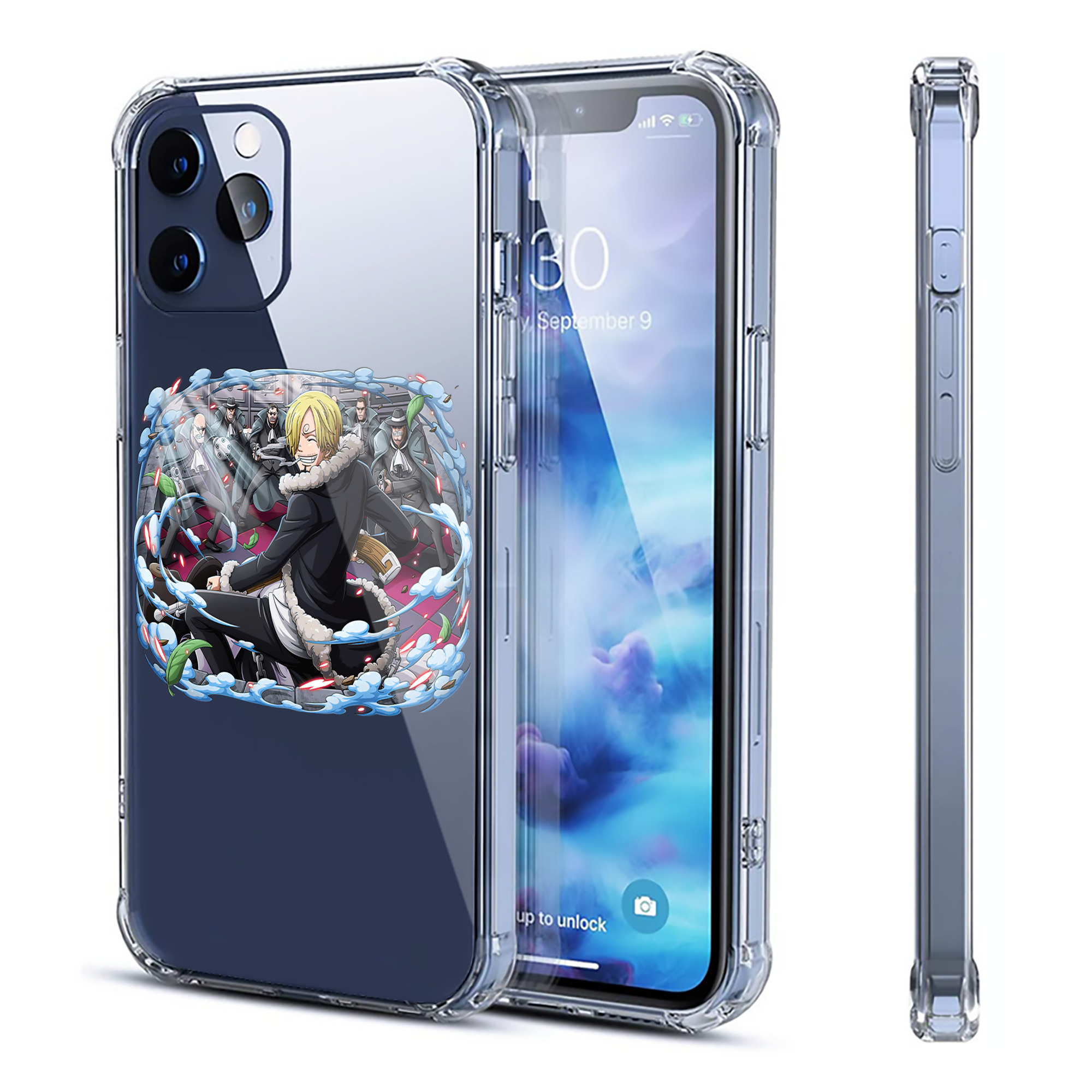 （画像用） ワンピース サンジ ONE PIECE Sanji 【iPhone 12シリーズ対応】透明スマホケース（クリアソフトケース）